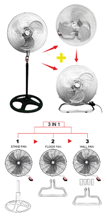 Advanced Star Stand Fan 3 in 1 55W  48cm Värähtelevän